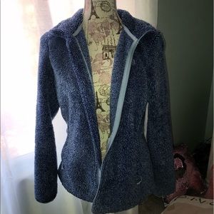 blue north face jacket